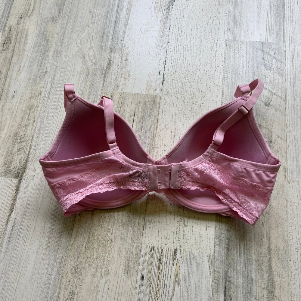 Natori Women's Size 34D T-Shirt Bra Light Pink Lace Detail Nylon/Elastane - Picture 3 of 8